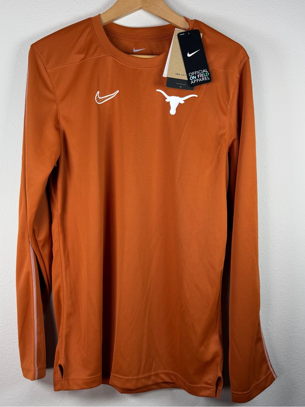 Nike Dri Fit University Of Texas Longhorns Long Sleeve Shirt Mens Small Football